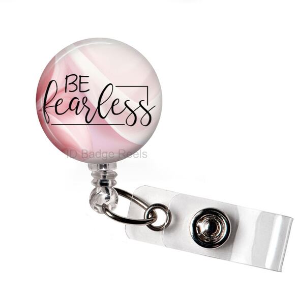 Be Fearless ID Name Tag Badge Holder * Positive * Motivational * Brave * - Picture 1 of 5